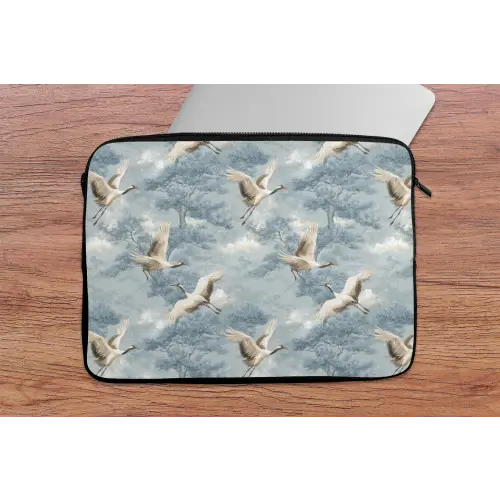 Wolken - Kraanvogels - Blauw laptophoes neopreen klein 279 -tafel