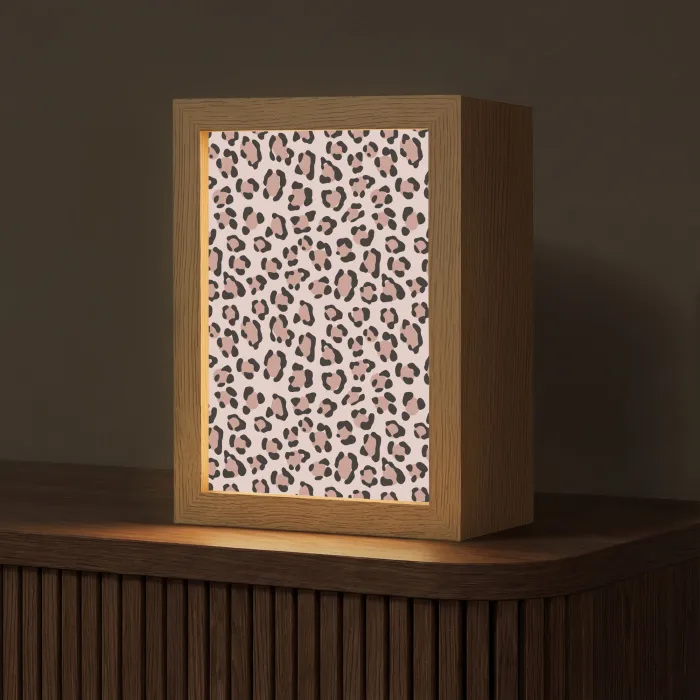Vlekken - Beige - Luipaard Light Box met kabel (Tafellamp) klein 925 -z3d_website