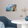 Kustdorp - Schilderij - Rotsen - Boten poster papier klein -sfeer3