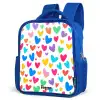 Gekleurde hartjes Kinderrugzak - Blauw middel -schuin