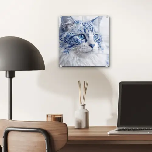Kat - Patroon - Blauw plexiglas 5mm klein -sfeer6