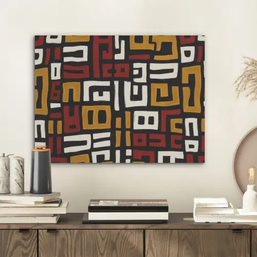 Abstract - Patroon - Rood PET vilt klein -sfeer1