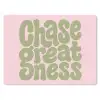 Chase greatness - Groen - Roze - Retro muismat rubber klein -3d