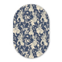 Hazen - Bladeren - Patroon - Blauw - Beige Wandcirkel Ovaal Forex klein 630 -3d