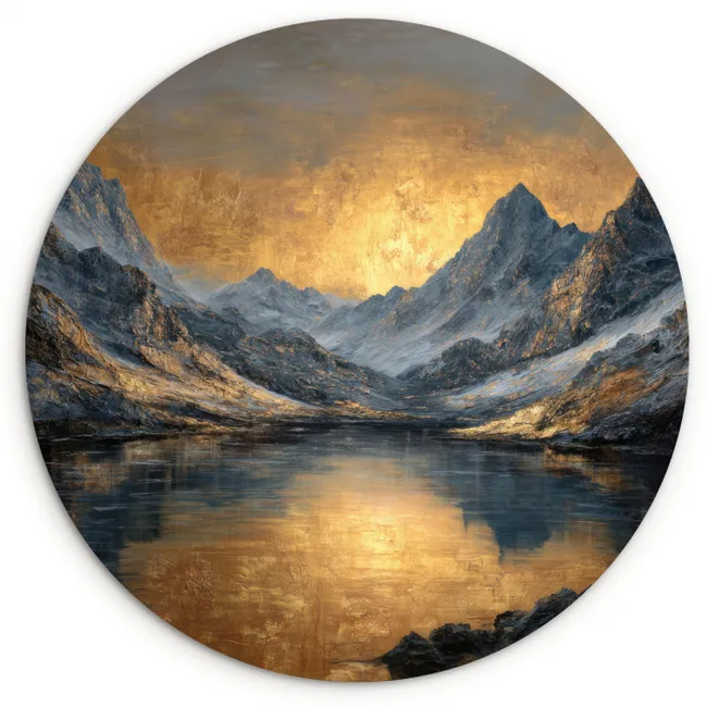 Muurcirkel - Berglandschap met Gouden Zonsondergang