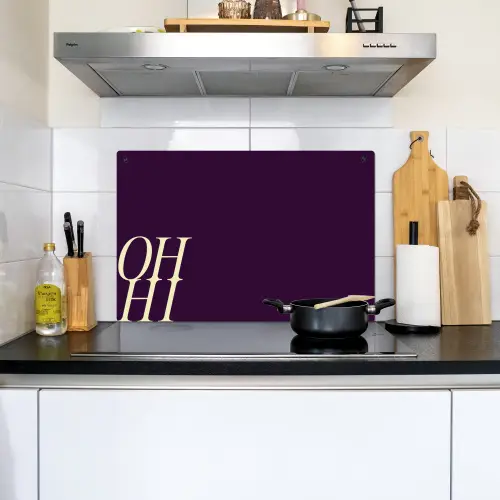 Oh hi - Paars - Cursief Inductie beschemer met haakjes klein -sfeer2