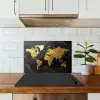 Wereldkaart - Goud - Marmer keuken achterwand spatscherm klein -sfeer2