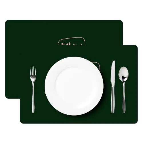Illustratie - Mond - Donkergroen - Tekstwolkje Placemat vinyl groot -zzsfeer2_Kitchenyeah-website