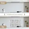 Lijnen - Zwart - Wit - Organisch keuken achterwand spatscherm klein 900 -voor_na_NL
