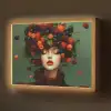 Vrouw - Aardbeien - Frambozen - Bramen - Bessen Light Box met batterij (Wandlamp) middel -z3d_website