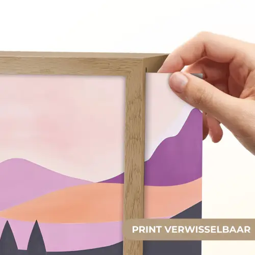 Abstract - Heuvels - Bomen - Groen Light Box met batterij (Wandlamp) middel -USP_websiteprintNL