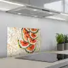 Mozaïek - Watermeloen - Rood - Pitten keuken achterwand spatscherm klein -3d_schuin