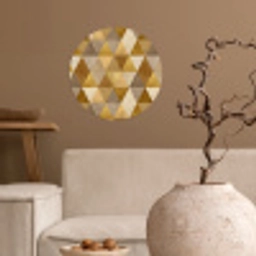 Geometrisch - Driehoek - Goud Wandcirkel behangsticker klein 186 -sfeer1