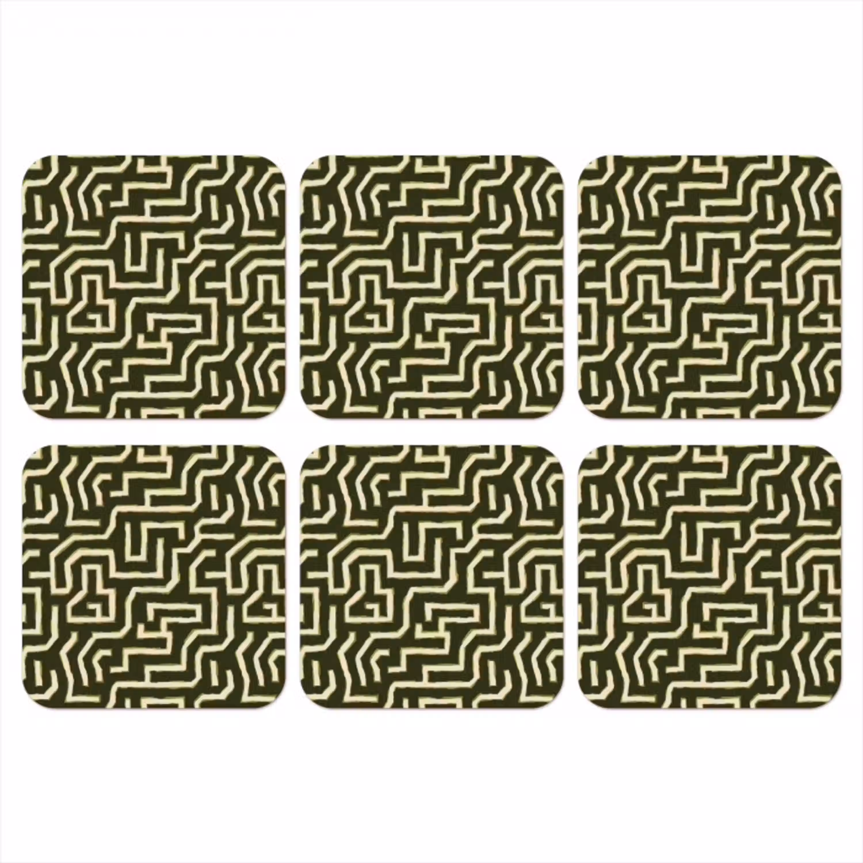 Lijnen - Abstract - Groen onderzetter kurk middel 366 -3d