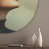 Vrouw - Appels - Rood - Bladeren Akoestische PET Vilt - Rond klein -sfeer5_closeup