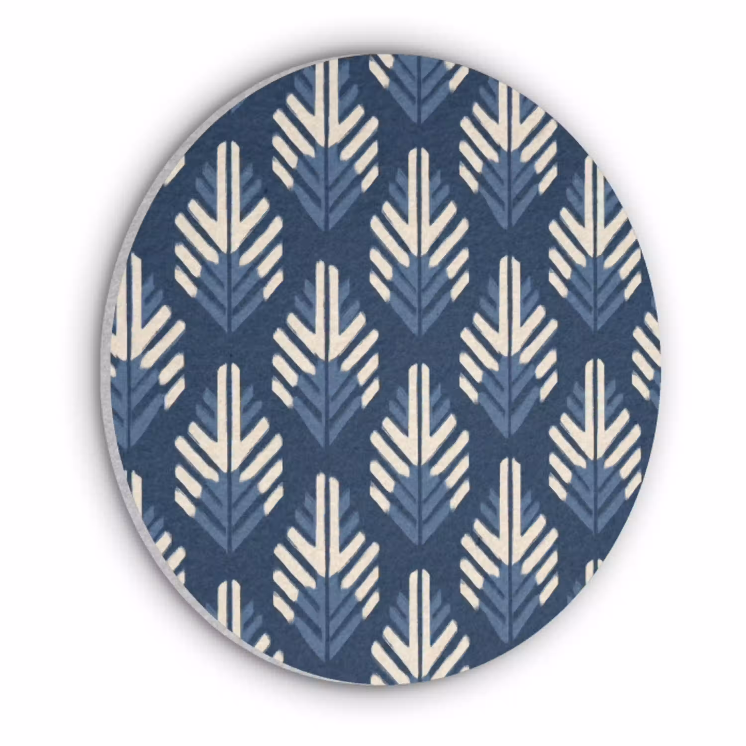 Modern - Patroon - Blauw Akoestische PET Vilt - Rond klein 838 -3d