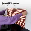 Golven - Rood - Patroon - Crème Inductie beschemer met haakjes klein 777 -ky-ophangen-nl