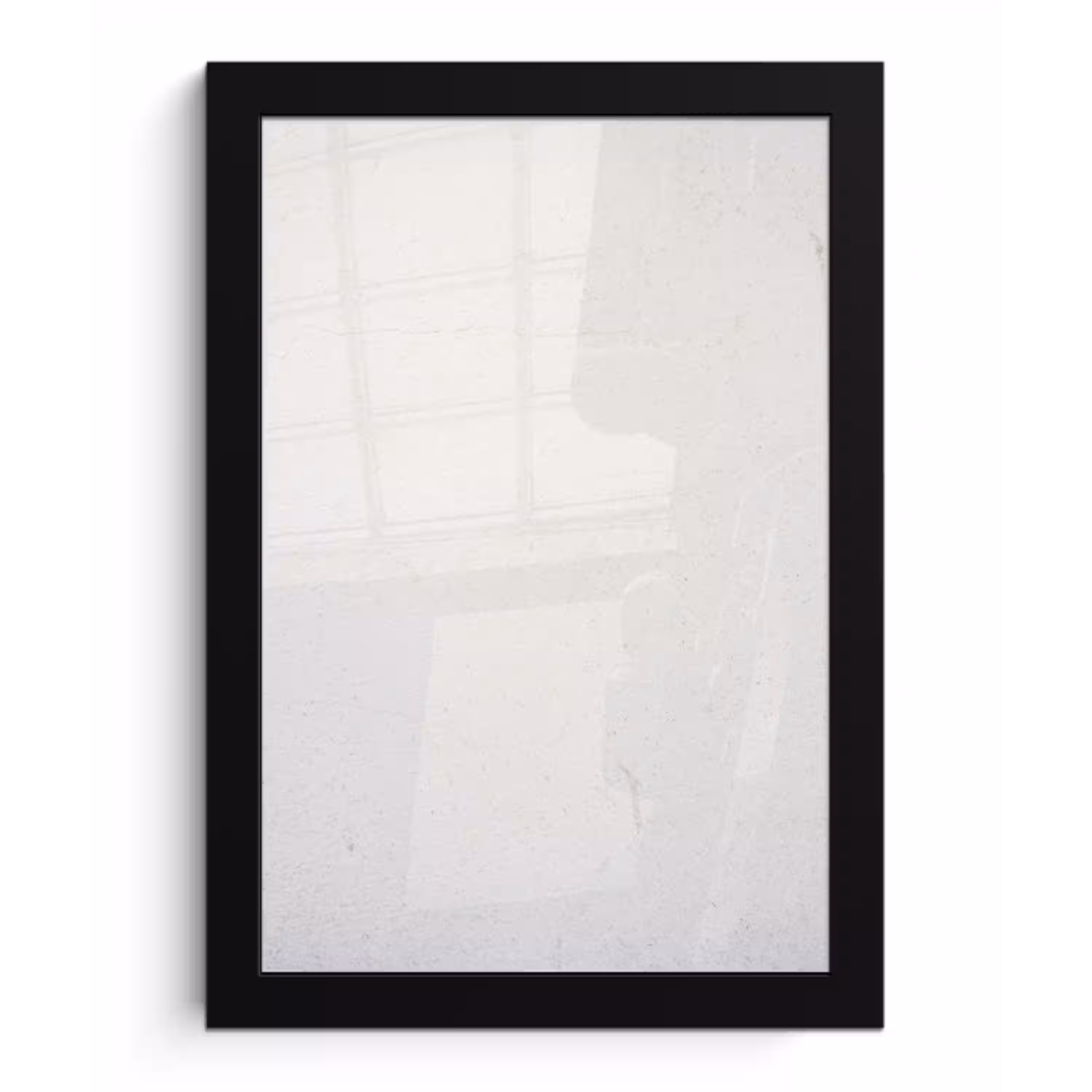 Beton - Wit - Modern fotolijst zwart zonder passe partout klein -3d