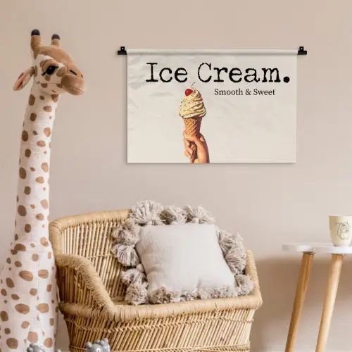 Ice cream - Softijs - Kleurrijk - Kers Wandkleed katoen klein -wsfeer5_kind