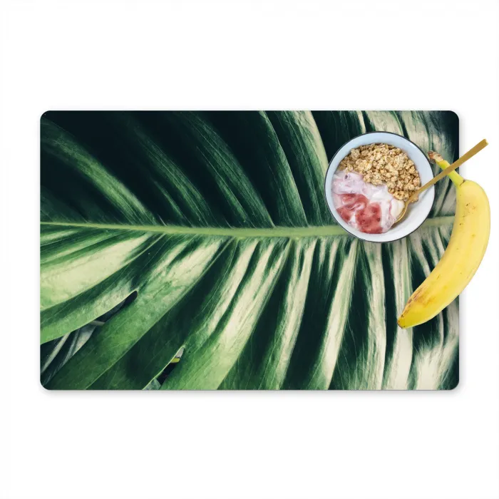 Inductie beschermer - Bananenblad - Tropisch - Jungle - Bladeren Placemat vinyl groot -zzzproduct_Kitchenyeah-website
