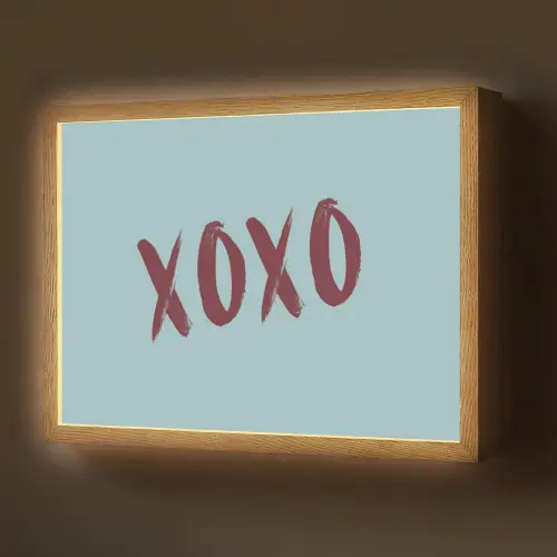 XOXO - Blauw - Rood Light Box met batterij (Wandlamp) middel -z3d_website