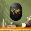 Wereldkaart - Goud - Steen Wandcirkel Ovaal Forex klein -sfeer2