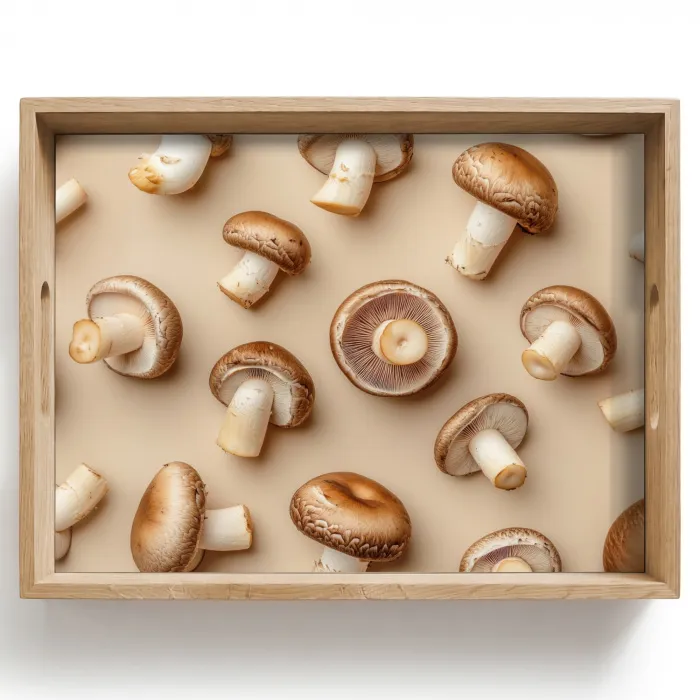 Kastanje Champignons - Beige Dienblad Rechthoek middel -z3d_shopping