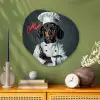 Quote - Neon - Hond - Kokskleding Wandcirkel Organisch Plexiglas middel -sfeer2
