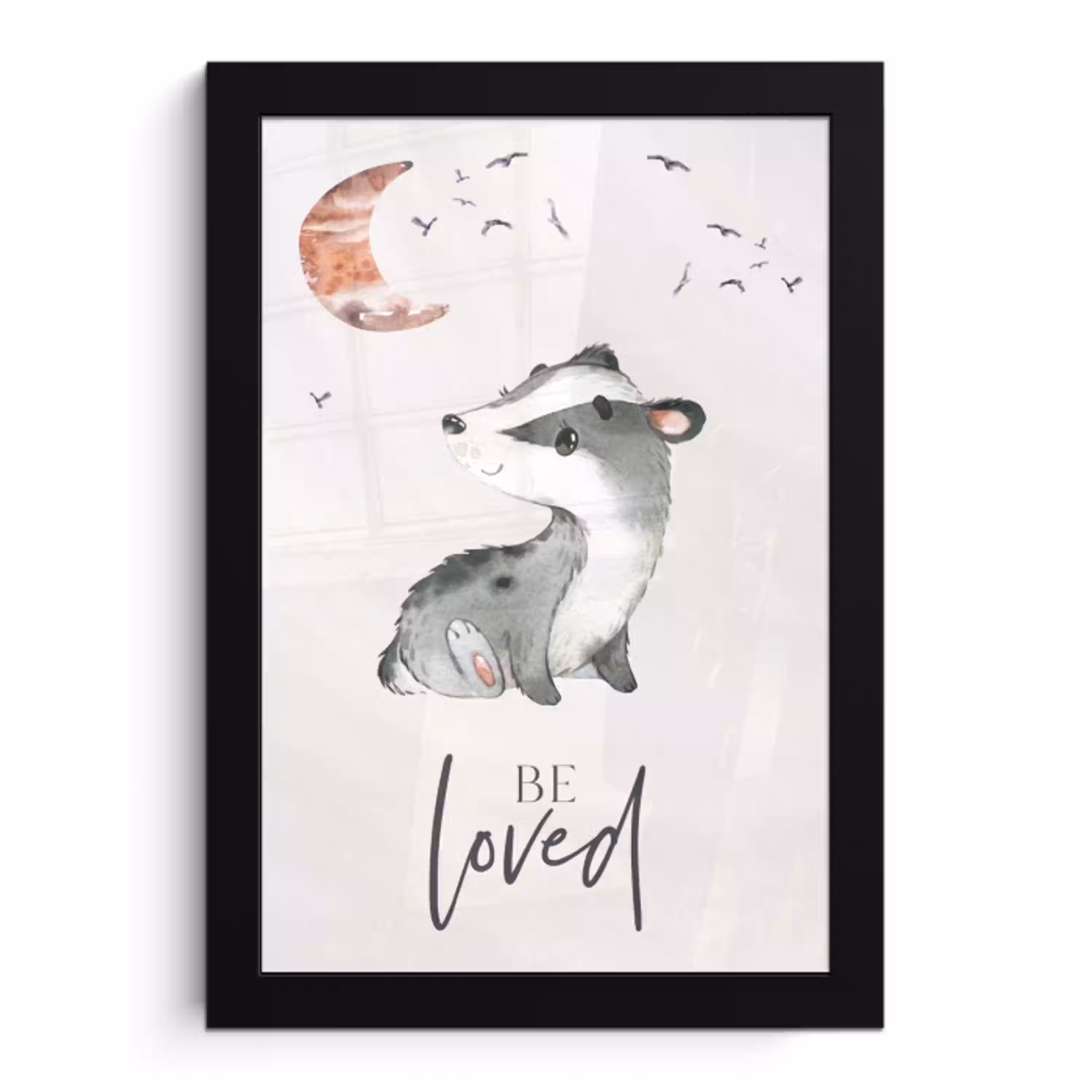 Quotes - Be loved - Spreuken - Kind - Jongens - Meisjes - Waterverf fotolijst zwart zonder passe partout klein -3d