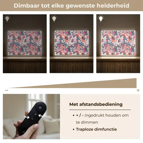 Tropisch - Zomer - Vlinder - Perzik Light Box met batterij (Wandlamp) middel 907 -USP_dimbaarNL