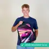 Roze raceauto flitst door neonlicht Rugzak - Zwart middel -sfeer7_FR