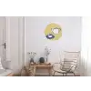 Theepot - Kopje - Beige - Illustratie Wandcirkel aluminium klein -woonkamer