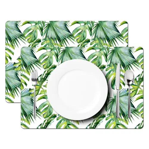 Bohemian - Bladeren - Bloemen - Tropisch Placemat vinyl groot -zzsfeer2_Kitchenyeah-website