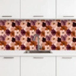 Bloemen - Abstract - Aardetinten keuken achterwand 2 middel 871 -3d