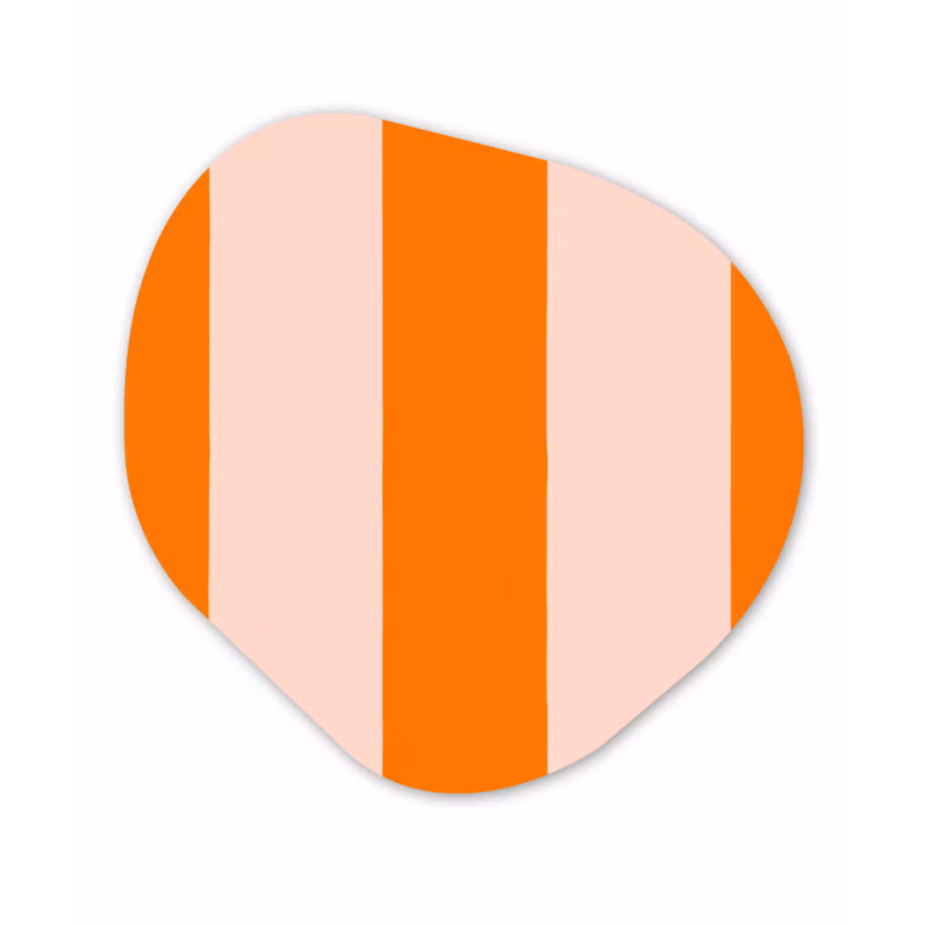 Strepen - Modern - Oranje Wandcirkel Organisch Forex 3mm klein 629 -3d