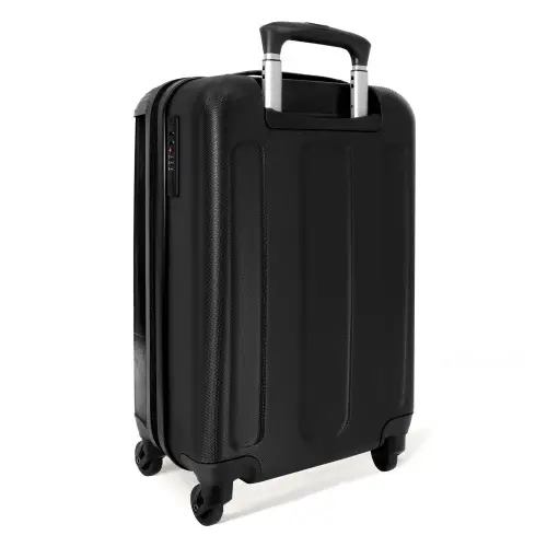 Zwart witte kat met gele ogen NBS - Handbagage koffer - Kinderen Unisex middel -achterkant