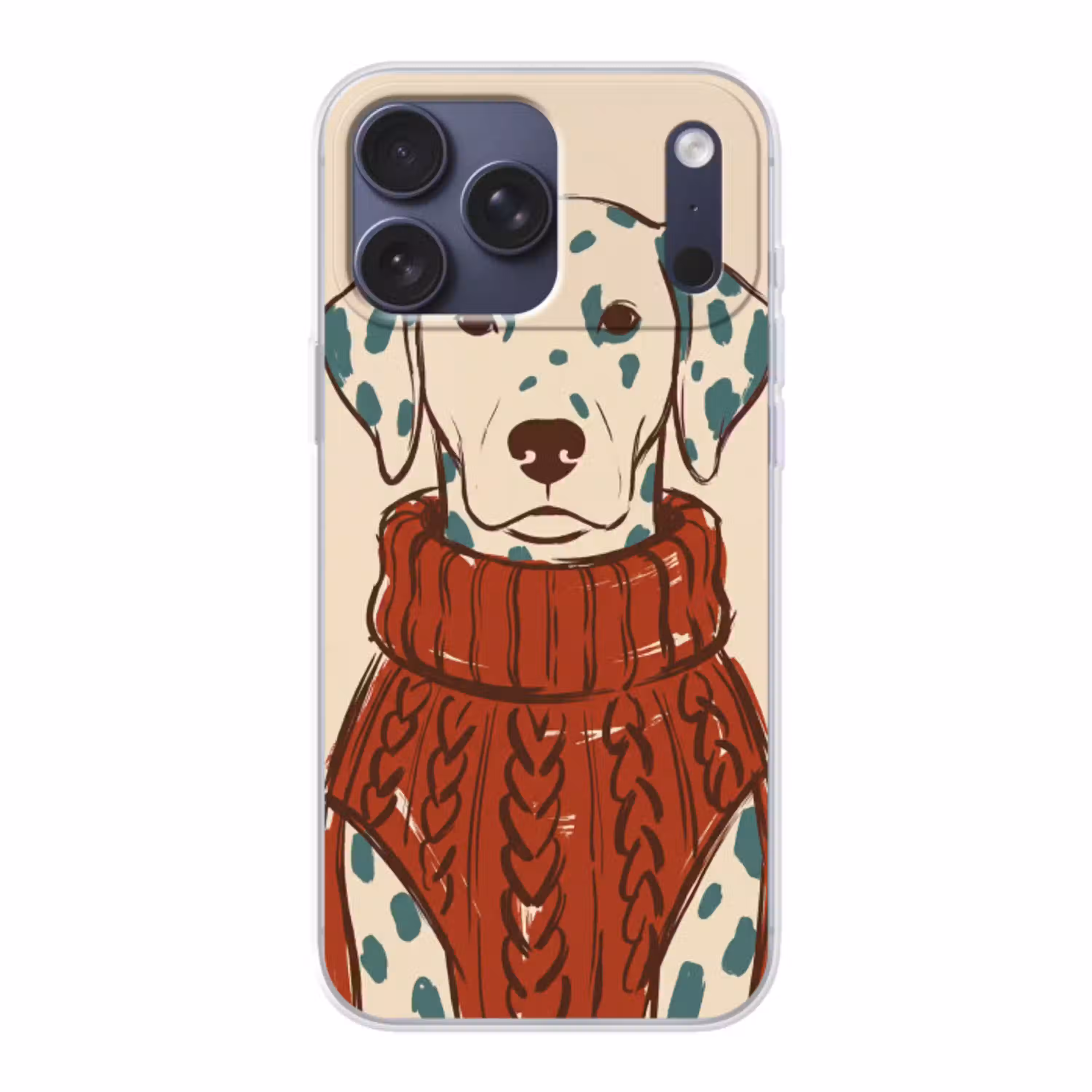 Hond - Trui - Winter - Dieren - Rood Telefoonhoesje iPhone 17 Pro Max klein -3d