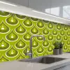 Patronen - Retro - Regen - Druppel - Groen keuken achterwand 2 middel 871 -3d_schuin