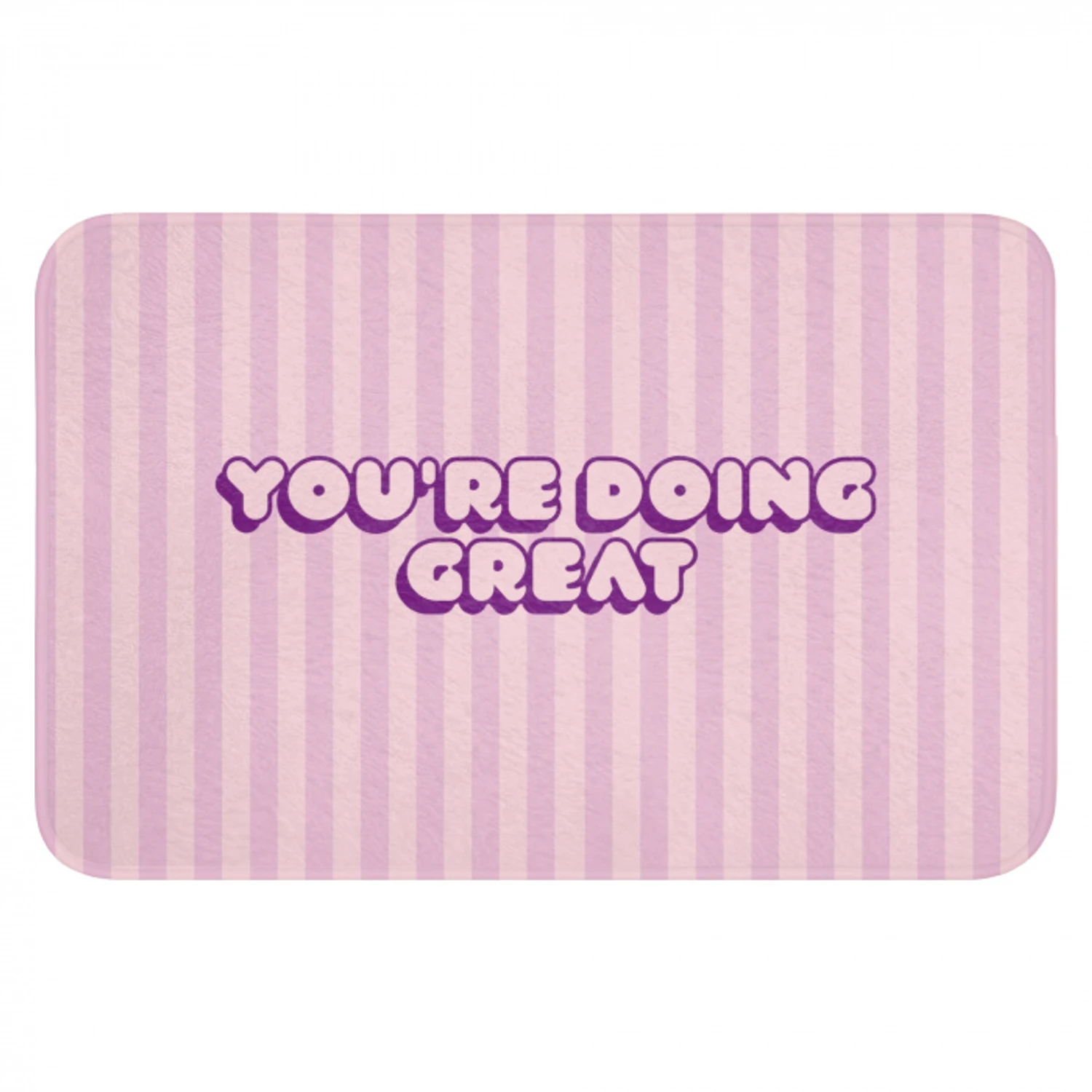 Paars - Strepen - You're doing great - Schaduw Badmat klein -3d