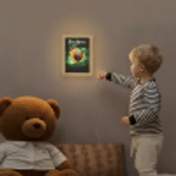 Basketbal - Vuur - Vlammen - Groen Light Box met kabel (Kinderlampje) klein -sfeer4a_kind