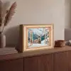 Doorkijk - Hert - Landschap - Winter - Natuur - Dieren - Bergen Light Box met batterij (Wandlamp) middel -sfeer2