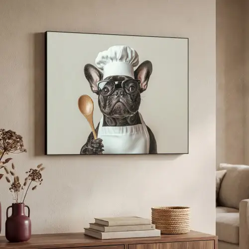 Bril - Hond - Kok Textielframe zwart klein -sfeer3