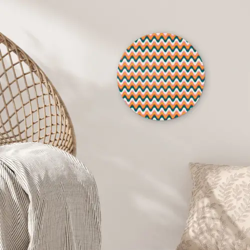 Retro - Disco - Golven - Kleur Wandcirkel plexiglas klein 852 -sfeer5