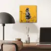 Meisje - Boek - Gele Muur - Graffiti aluminium wit klein -sfeer5