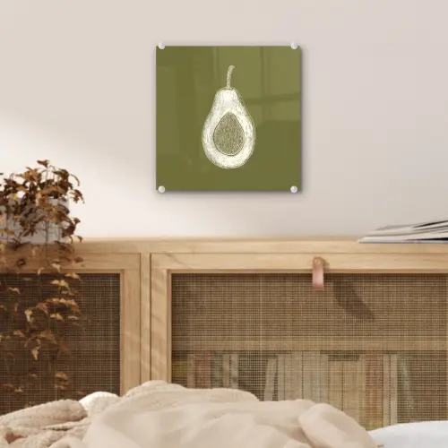 Avocado - Minimalistisch - Illustratie - Groen plexiglas 5mm klein -sfeer4