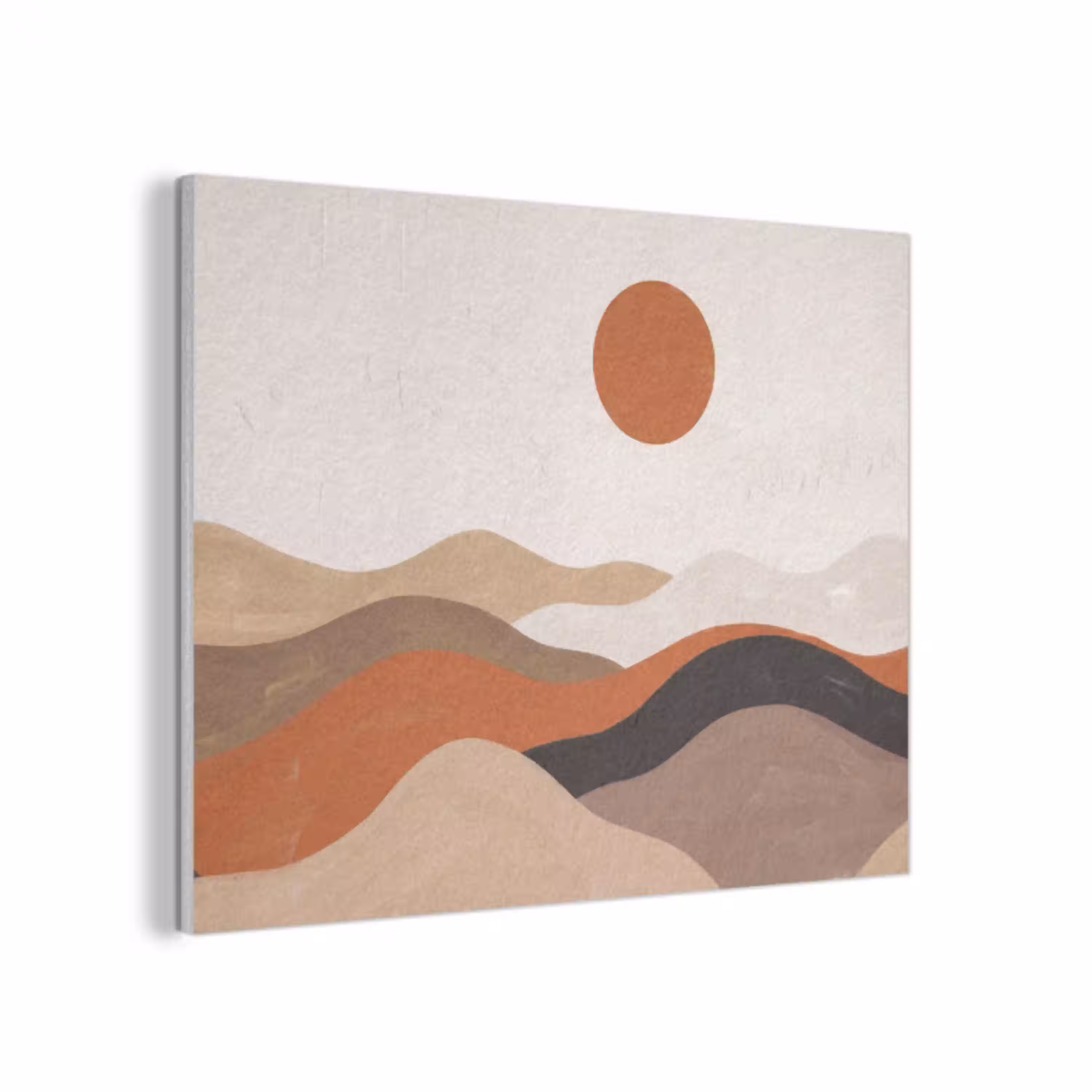 Landschap - Heuvels - Zon - Abstract - Oranje PET vilt klein -3d