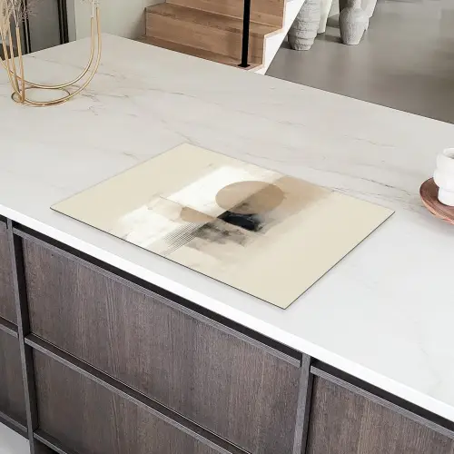Cirkel - Compositie - Diepte - Beige Inductie beschermer vinyl 3mm klein -sfeer8
