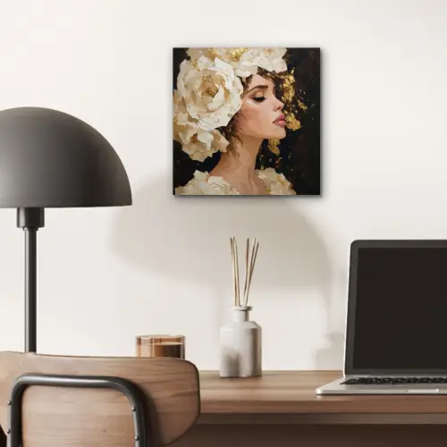 Abstract - Vrouw - Bloemen - Wit aluminium wit klein -sfeer5