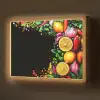 Citroenen - Peper - Kruiden - Graffiti - Verf - Abstract Light Box met batterij (Wandlamp) middel -z3d_website