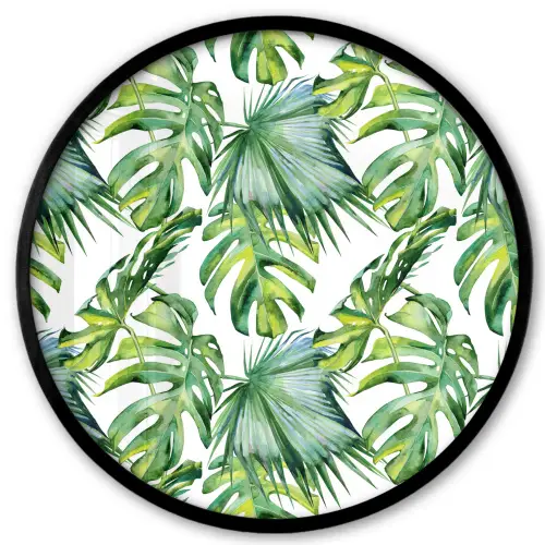 Bladeren - Monstera - Tropical - Jungle Fotolijst rond zonder passe partout klein -3d